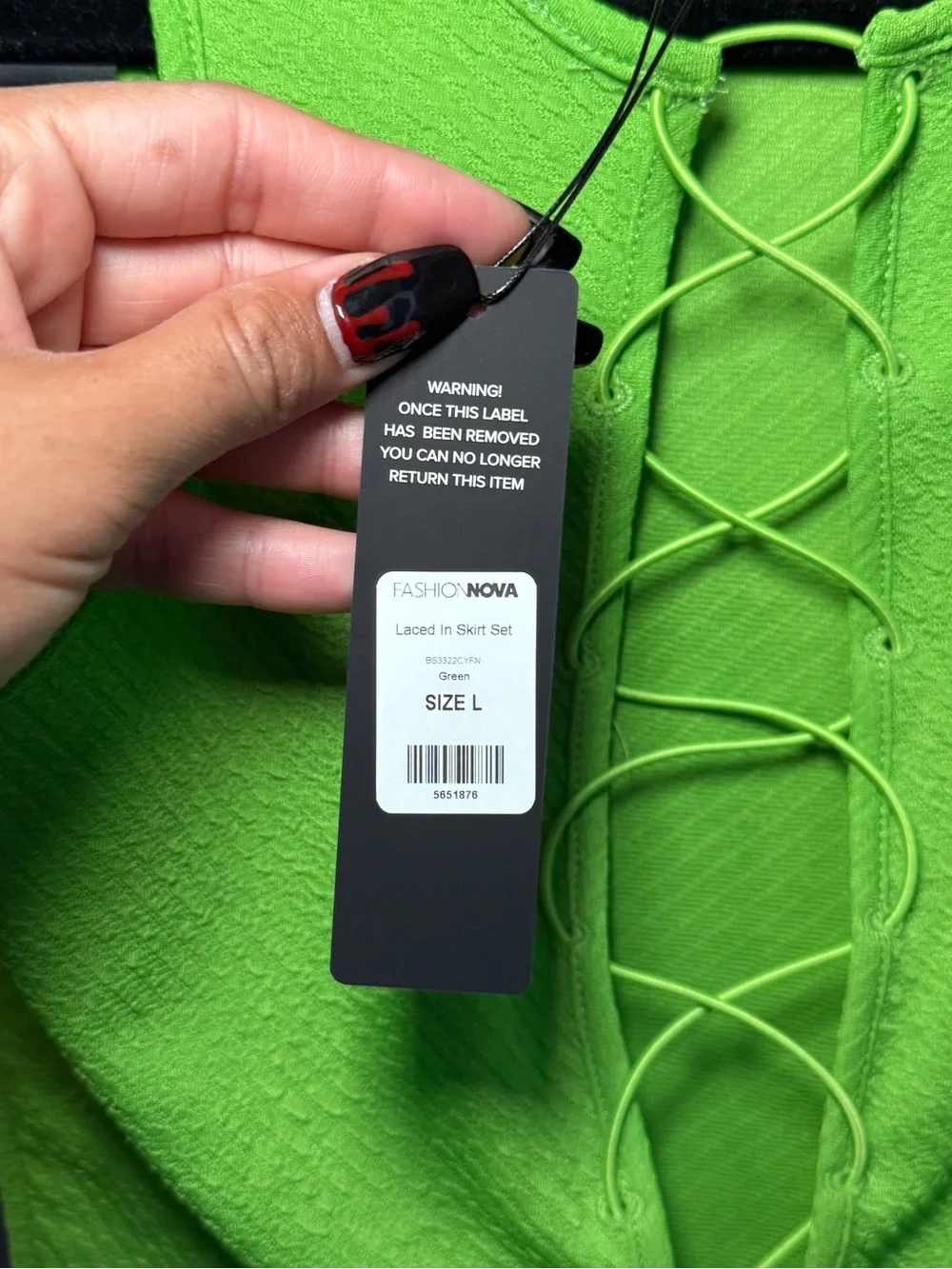 Fashion Nova Neon Green Matching Set